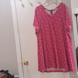 Bebe Pink Sleep Shrit Logo Pattern